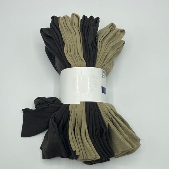 Men’s Nylon Crew Dress Socks 12-Pack Shoe Size 6-12 - Picture 1 of 4